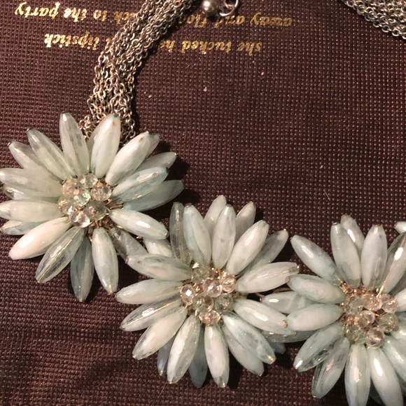 Blue petal charming necklace rhinestone - Picture 4 of 4